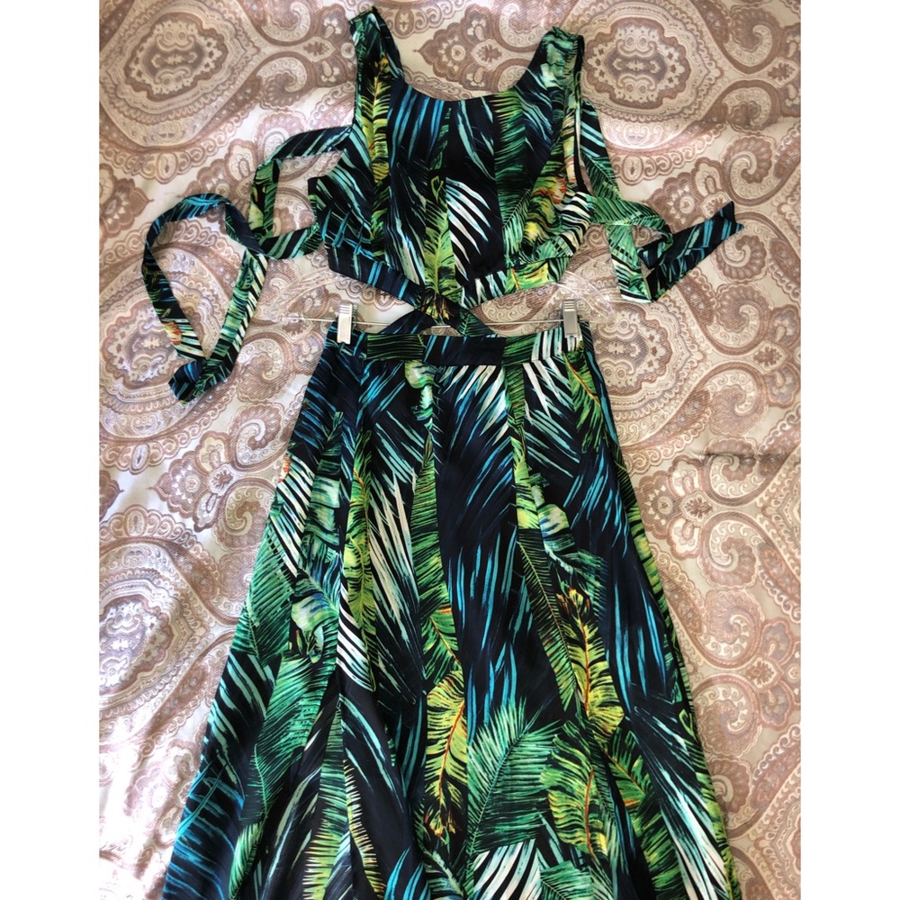 Palm Tree Cut Out Dress